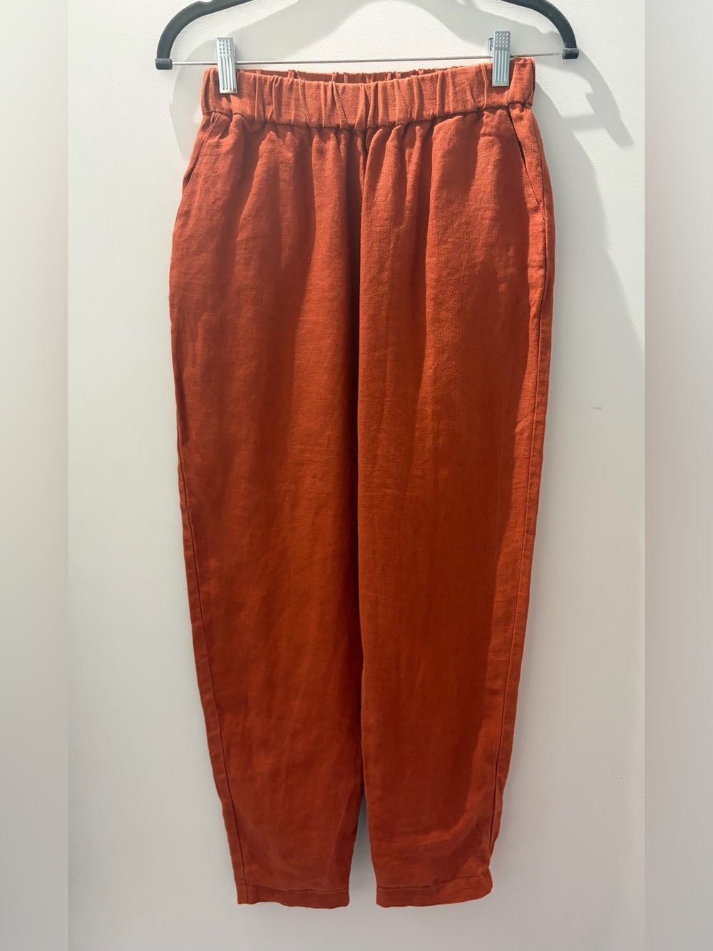 Nicole Purdy 100% Linen Pants | Relaxed Straight Leg | Elastic Waist | S - Picture 2 of 6